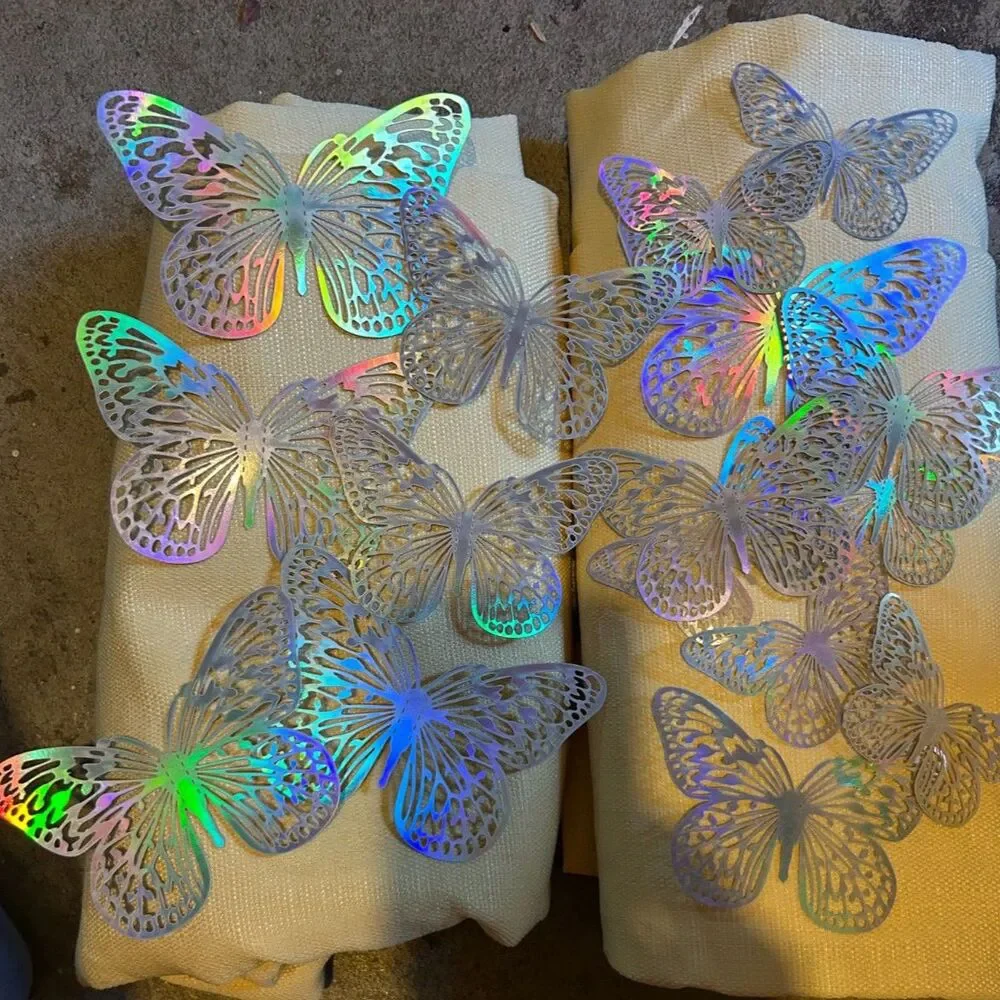 45-Piece 3D Holographic Butterfly Wall Decor – 3 Packs – Free Shipping
